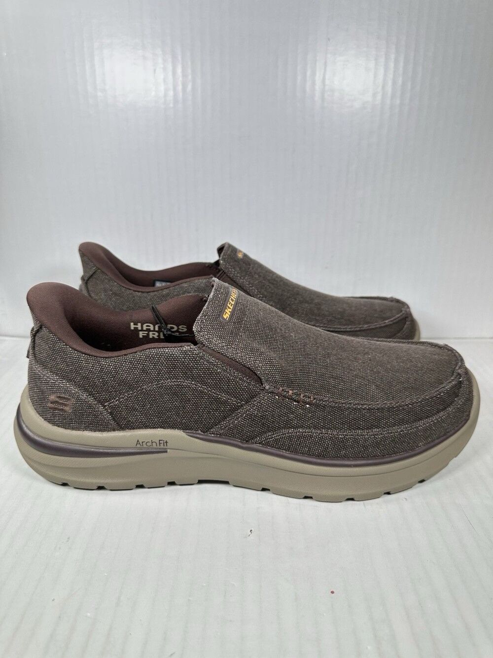 Size 10.5 Skechers Men's Slip-ins Shoe Arch Fit Superior - Talbert Chocolate NEW